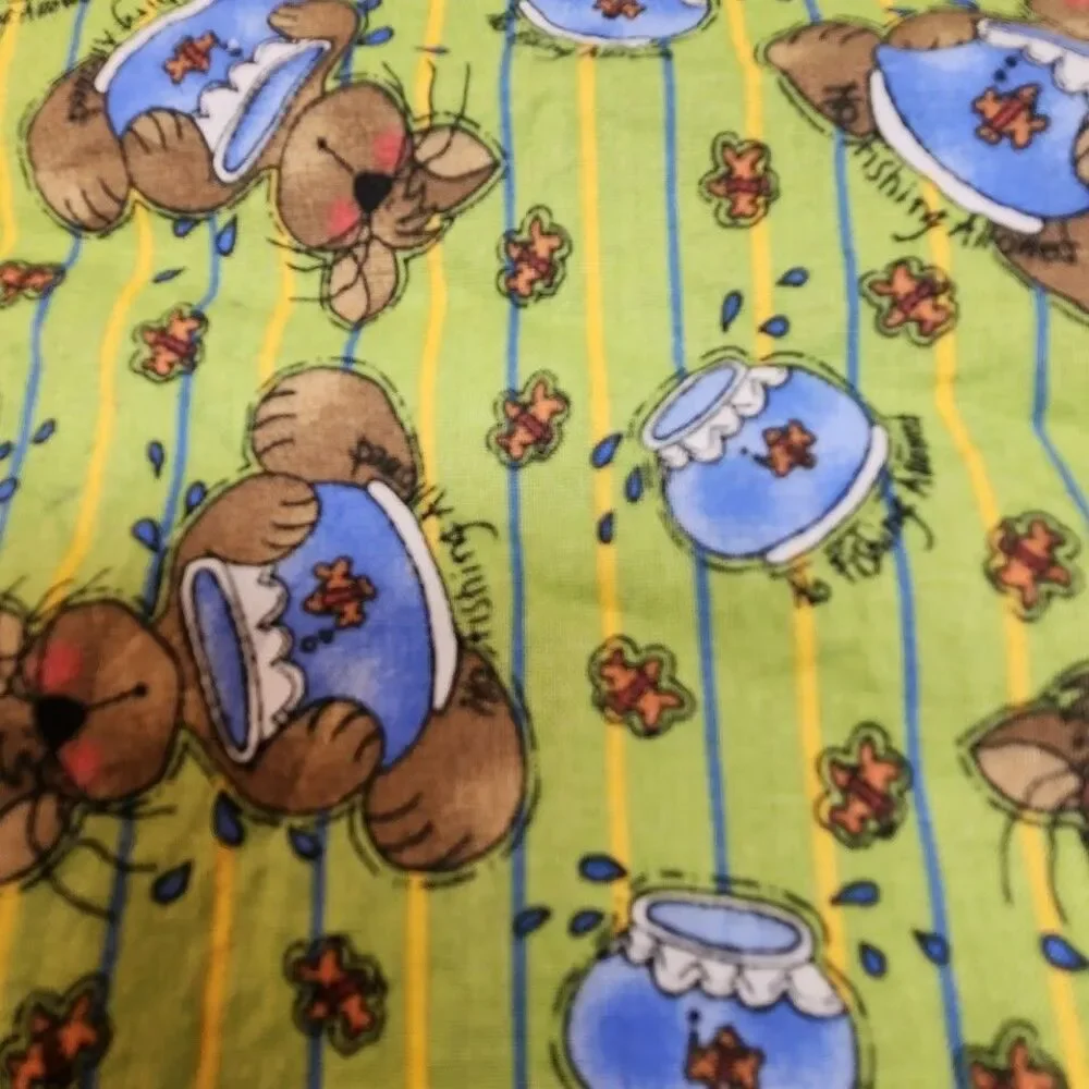 Homemade Apron One Size Cartoon Dog Print Colorful Kitchen Cooking Gift Retro
